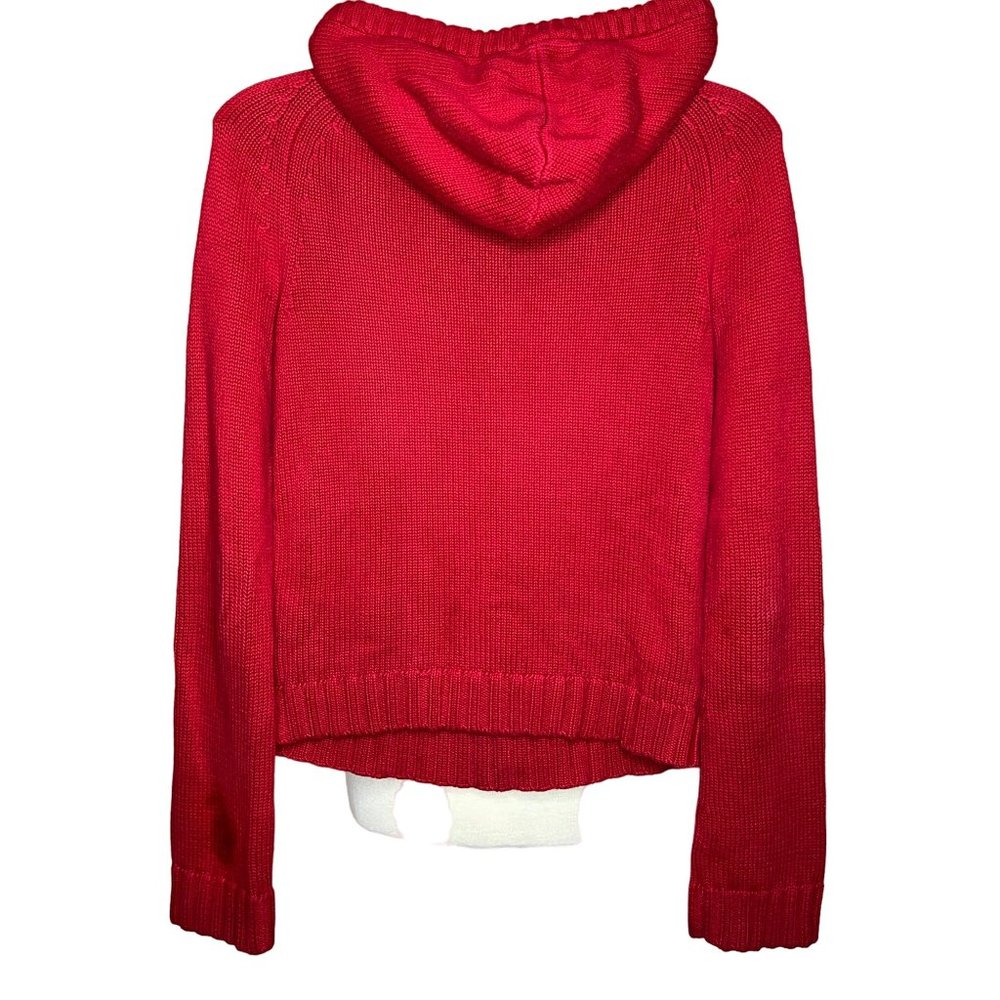 DKNY jeans red pullover hoodie Small long sleeve pouch pocket - Picture 5 of 10